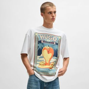 HUGO - T-shirt - Groen - Katoen - Oversized Fit