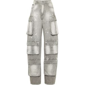 Philipp Plein - Cargo Jeans - Grijs - Regular Fit - Denim