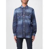 Dsquared2, Heren, Overhemden, Blauw, Maat: 2XL Denim,