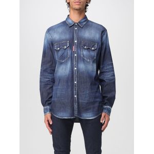 Dsquared2, Heren, Overhemden, Blauw, Maat: 2XL Denim,
