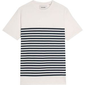 Lyle & Scott Heren Breton Strepen Linnenmix T-shirt (Wit)