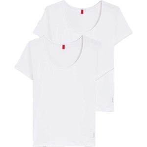 Hugo Dames/Dames Effen Stretch T-shirt (Set van 2) (Wit)