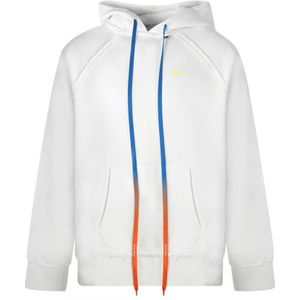 Gebroken Witte Lange Trekkoorden Witte Oversized Hoodie - Maat M