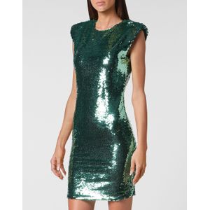 Philipp Plein - T-shirt Jurk - Groen - Mouwloos - Met Kristallen