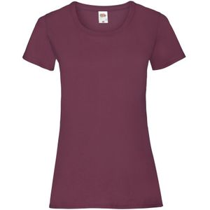 Fruit of the Loom Dames/vrouwen Lady-Fit Valueweight Short Sleeve T-Shirt (Pak van 5) (BourgondiÃ«)