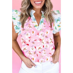 Bloemenprint V-hals Blouse