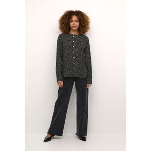 Overhemd met lang mouwen Regular fit Midnight Petit Leaf Print dark blue