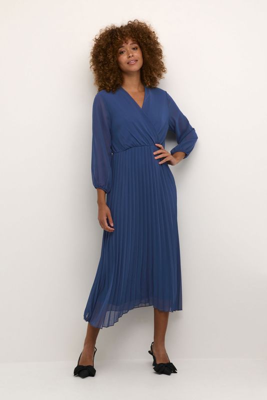 CULTURE - CU Kila - Jurk - Nachtblauw - 3/4 Lengte - V-hals