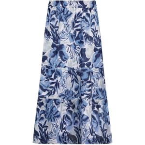 Weird Fish Dames/Dames Harini Gedrukte Dubbel Gelaagde Midi Rok (Landgoed Blauw)