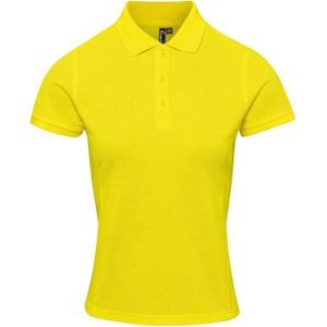 Premier Dames/dames Coolchecker Plus Piqu Polo met CoolPlus (Geel)