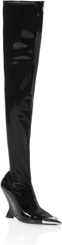 Philipp Plein - Runner Sneaker - Zwart - Dames Schoenen - Stretch Latex Bovenwerk