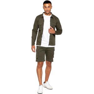 Enzo - Heren Cargo Trainingspak - Khaki - Met Korte Broek Set