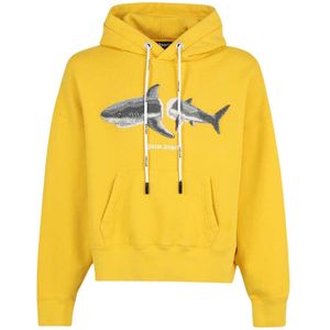 Palm Angels - Hoodie - Geel - Shark-logo