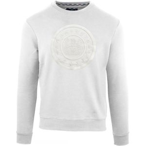 Aquascutum Monotone Large Circle Logo White Sweatshirt