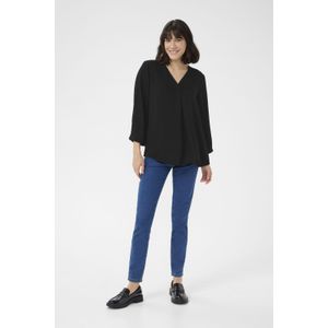 Blouse met lange mouwen Regular fit Black
