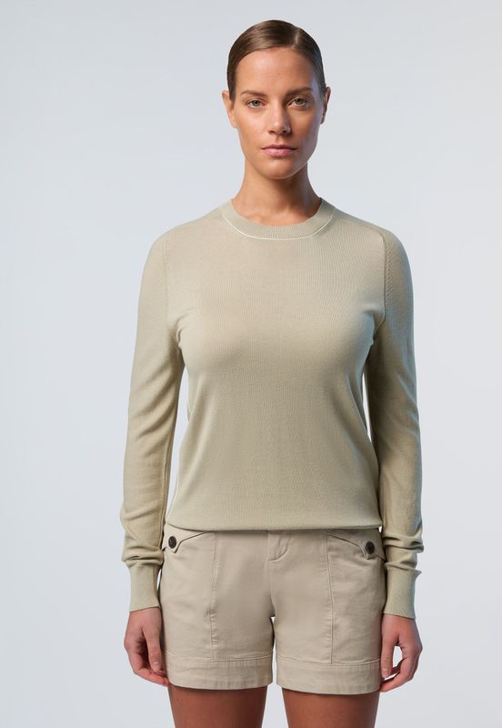 North Sails - Chique Trui met Contrast - Groen - Dames - Katoen