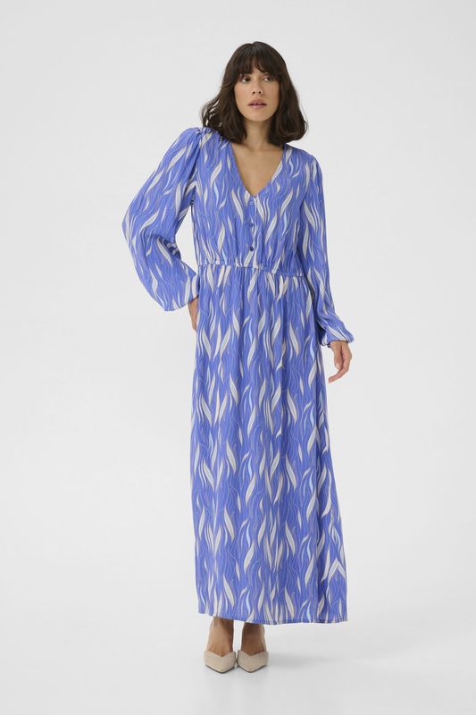 Kaffe Jurk 'Estelle'  royal blue/koningsblauw / wit