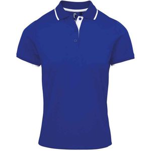 Premier Dames/Dames Coolchecker Contrast Piqué Poloshirt (Koningsblauw/Wit)