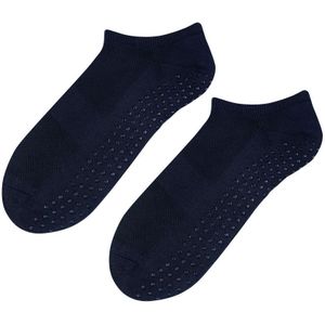 Steven - Heren 1 Paar Katoenen Onzichtbare Sokken met Grip | Pilates Sokken - Marine