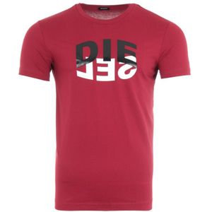 Diesel T-Diego N22 T-shirt met tweekleurig logo - bordeaux