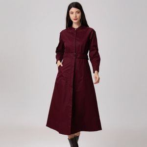 Katoenen overhemdjurk met hoge kraag