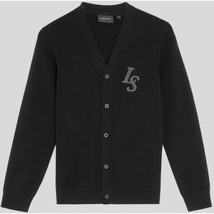 Lyle & Scott Jongens L&S Monogram V-hals Cardigan - Zwart
