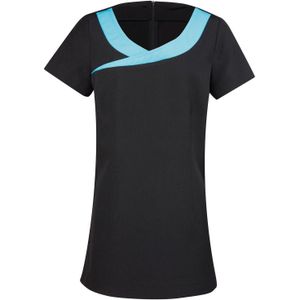 Premier Dames/Dames Ivy Tuniek met korte mouwen (Zwart/Turkoois)
