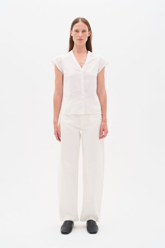 InWear - Farida - Blouseshirt - Wit - Normale Pasvorm - Kwartmouw