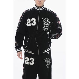 Terry NATLOVER VARSITY trainingssweater met tape-detail in zwart