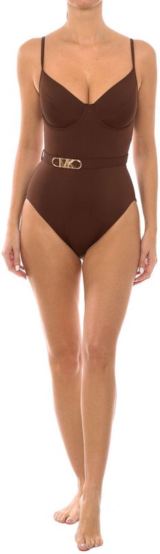 Michael Kors Badpak - Eén Stuk - Zwart - Microvezeljersey - Beugel