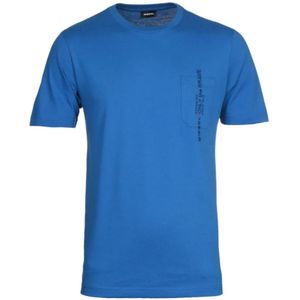Diesel T-Just Pocket Maglietta T-shirt Voor Heren, Blauw - Maat S