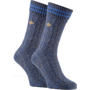 2-pack Heren Katoenen Kabelgebreide Boot Dress Sokken met Omgeslagen Top