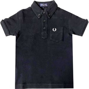 Fred Perry SY1503 102 Zwart Kinderpoloshirt - Maat 11-12J / 146-152cm