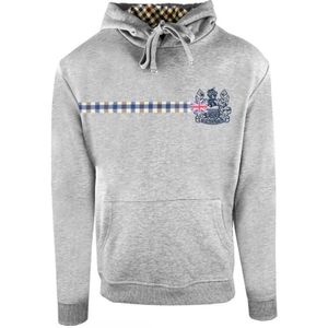 Aquascutum geruit gestreept logo grijze hoodie