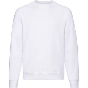 Fruit of the Loom Heren Klassiek 80/20 Raglan Sweatshirt (Wit)