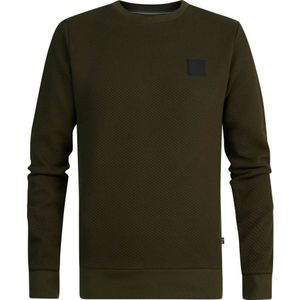 Petrol Industries - Heren Geribde Sweater Virginia - Groen - Maat M