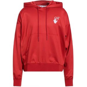Off-White Hand Off Skate Print Red Hoodie