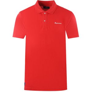 Aquascutum - PO001 - Polo Shirt - Rood - Korte Mouwen - 100% Katoen
