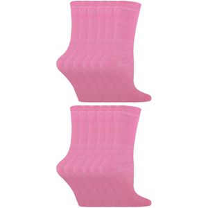 12 paar katoenen effen kleurrijke casual kindersokken - Roze