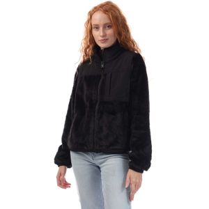 Dames DKNY Teddy Bont Overgangsjas met volledige rits in Zwart Zilver