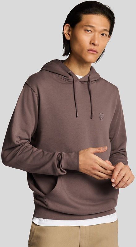 Lyle & Scott - Superfine Katoenen Loopback Hoodie - Plum Truffle