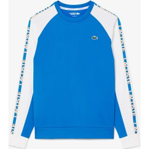Heren Lacoste Sport Tennis Colour Block Stripe Sweatshirt in Blauw-Wit