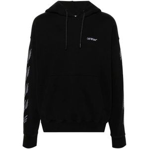 Stitch Diag Design - Skate Fit Hoodie - Gebroken Wit - Zwart Logo