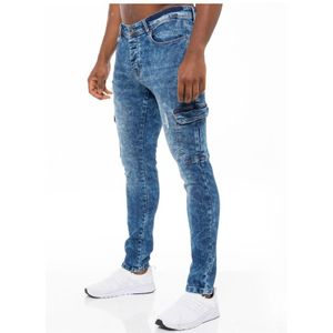 Enzo Skinny Gescheurde Jeans Voor Heren - Maat 32 (Taille)