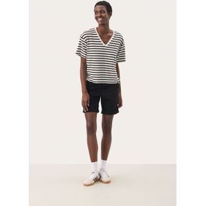 Part Two - T-shirt - Zwart - Katoen - V-hals - Korte Mouwen