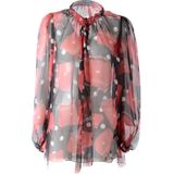 Dolce & Gabbana - Blouse - Zwart - Handtasprint - 100% Zijde - Lange Mouwen