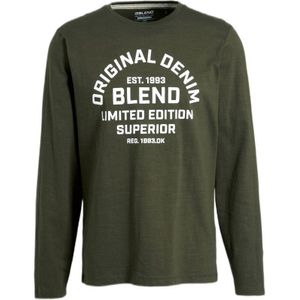 Blend Longsleeve Met Logo Rosin - Maat M