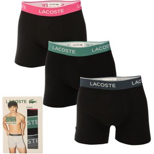 Heren Lacoste 3-pack stretch katoenen boxershort in zwart