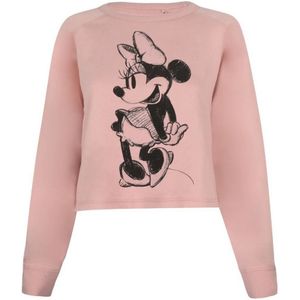Disney Dames/dames Minnie Mouse Sketch Crop Sweatshirt (Schemerig Roze) - Maat M