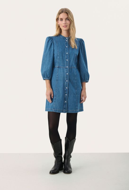 Part Two, Dames, Jurken, Blauw, Maat: S Denim,